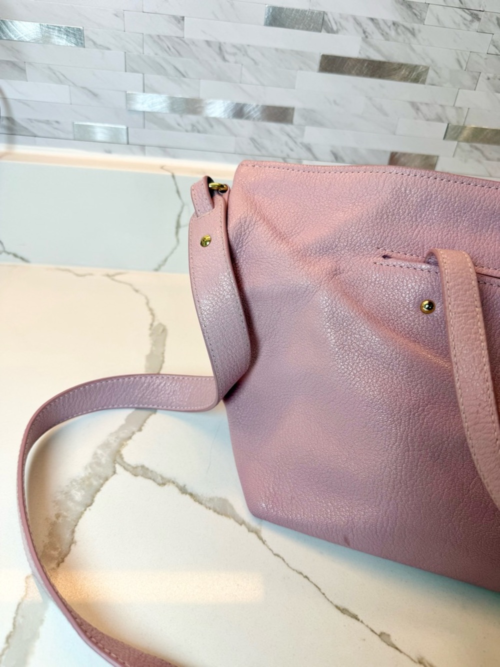 Salvatore Ferragamo Mika - 2-Way Tote- lavender/pink pebbled leather - Picture 3 of 11